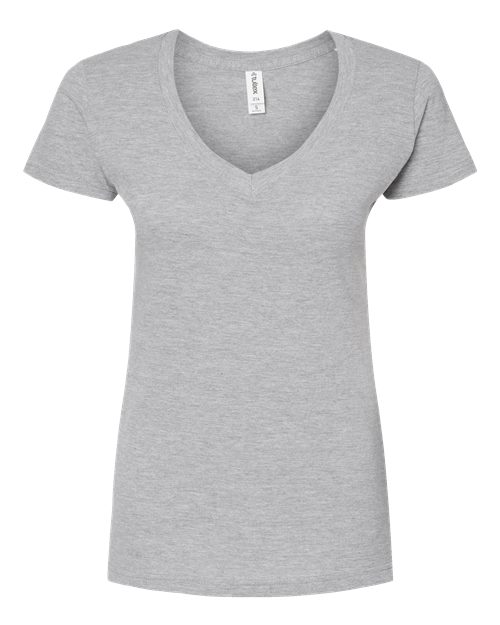 Tultex Women's Fine Jersey V-Neck T-Shirt-1