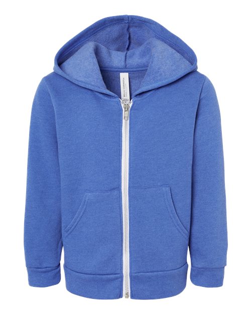 BELLA + CANVAS Toddler Sponge Fleece Full-Zip Hoodie Sweatshirt-1