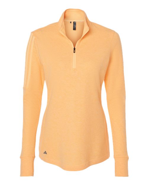 adidas Women's 3-Stripes Quarter-Zip Sweater Pullover-1