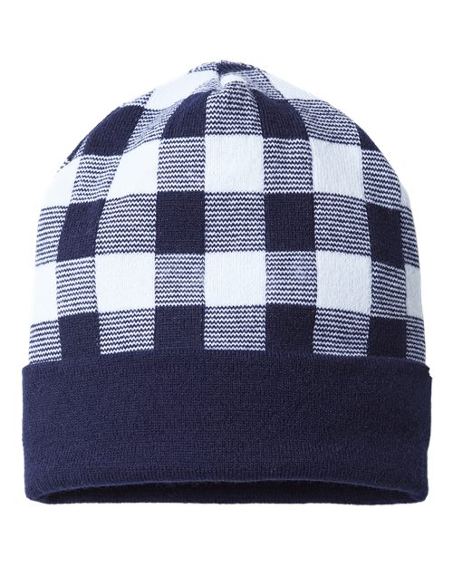 Cap America USA-Made Plaid Beanie-1