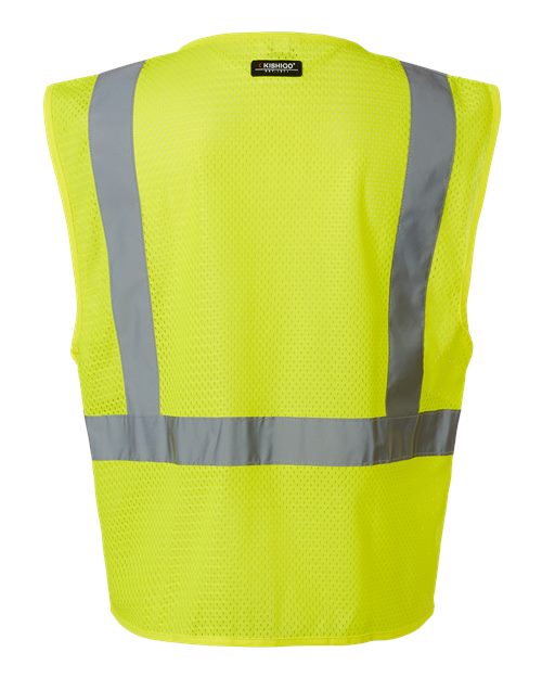 Kishigo Men's Single Pocket Zipper Mesh Vest-2