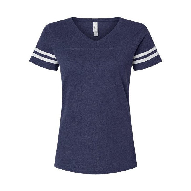 LAT Women's Football V-Neck Fine Jersey Tee-1