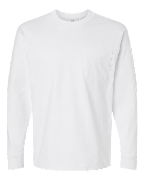 American Apparel Men's Super Heavyweight Long Sleeve Pocket Tee-1