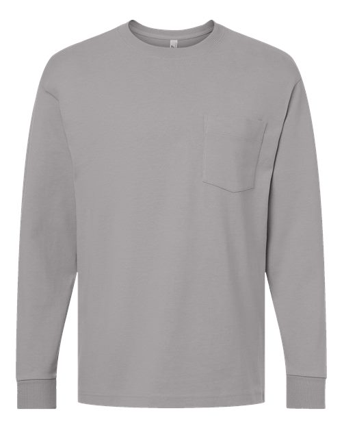 American Apparel Men's Super Heavyweight Long Sleeve Pocket Tee-1