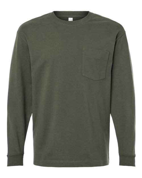 American Apparel Men's Super Heavyweight Long Sleeve Pocket Tee-1