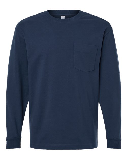 American Apparel Men's Super Heavyweight Long Sleeve Pocket Tee-1
