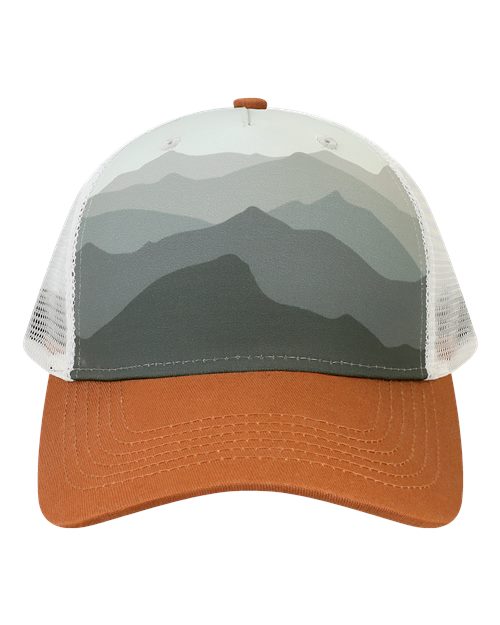 LOCALE Printed Five-Panel Trucker Cap-1