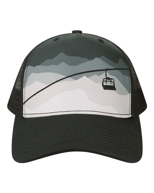 LOCALE Printed Five-Panel Trucker Cap-1