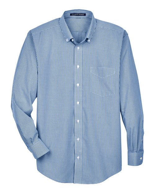 Devon & Jones Men's Crown Collection Gingham Check Woven Dress Shirt-1