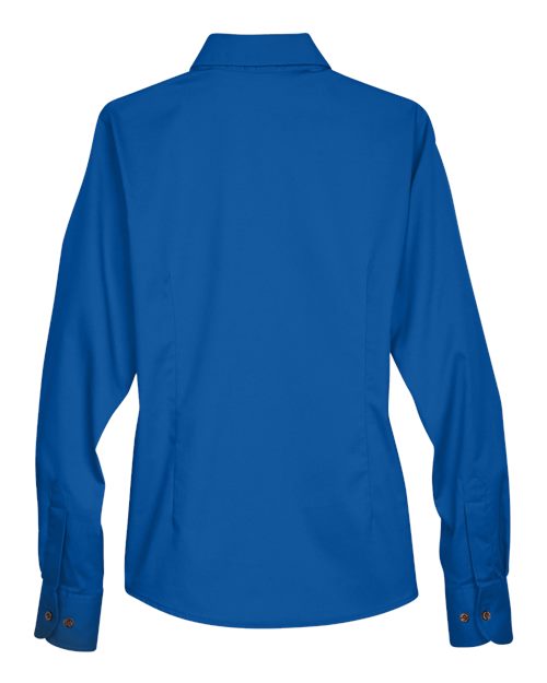 Harriton Women's Easy Blend Long Sleeve Twill Dress Shirt with Stain-Release-2
