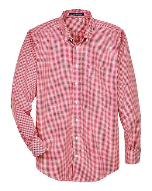 Devon & Jones Men's Crown Collection Gingham Check Woven Dress Shirt-1