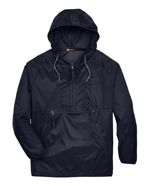 Harriton Men's Packable Hooded Nylon Jacket-1