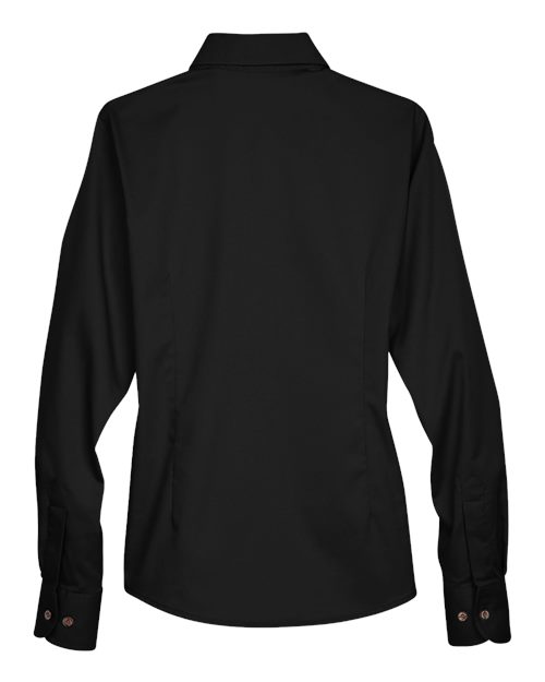Harriton Women's Easy Blend Long Sleeve Twill Dress Shirt with Stain-Release-2