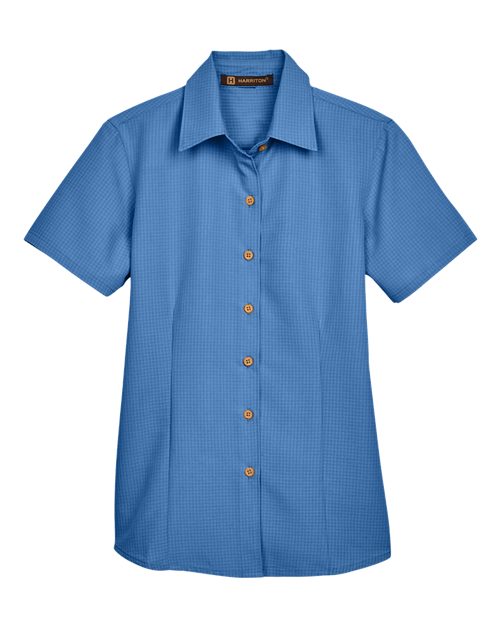 Harriton Women's Barbados Textured Camp Shirt-1