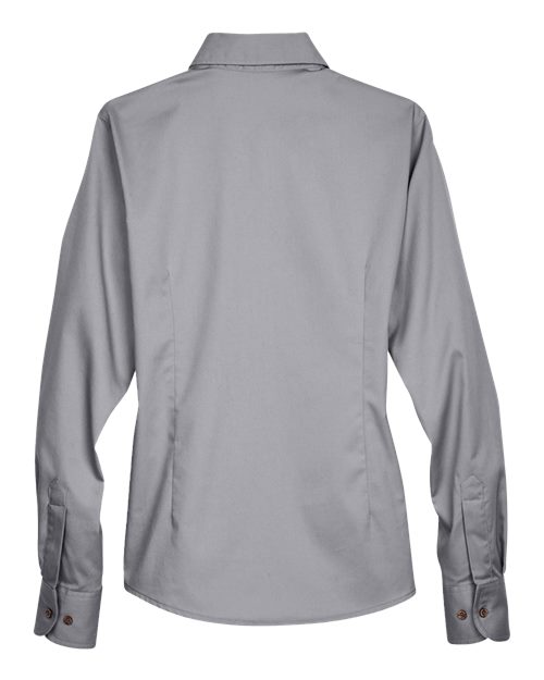 Harriton Women's Easy Blend Long Sleeve Twill Dress Shirt with Stain-Release-2