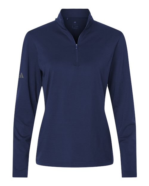 adidas Women's Textured Stripe Quarter-Zip Pullover-1