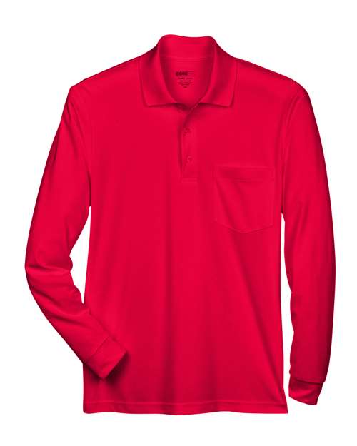 CORE365 Men's Pinnacle Performance Long Sleeve Piqué Polo with Pocket-1