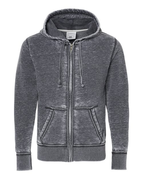 J. America Adult Vintage Zen Full-Zip Fleece Hooded Sweatshirt JA8916-AB-1