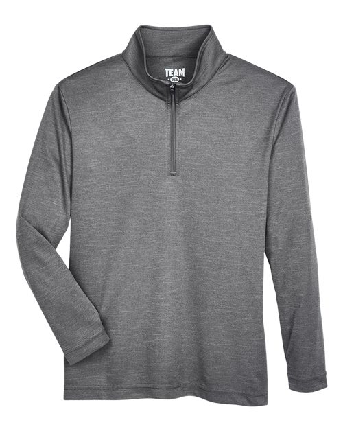 Team 365 Youth Zone Sonic Heather Performance Quarter-Zip Pullover-1