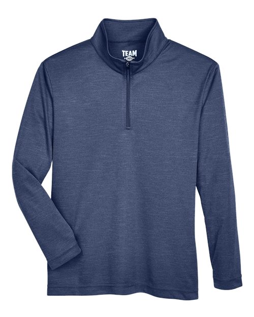 Team 365 Youth Zone Sonic Heather Performance Quarter-Zip Pullover-1