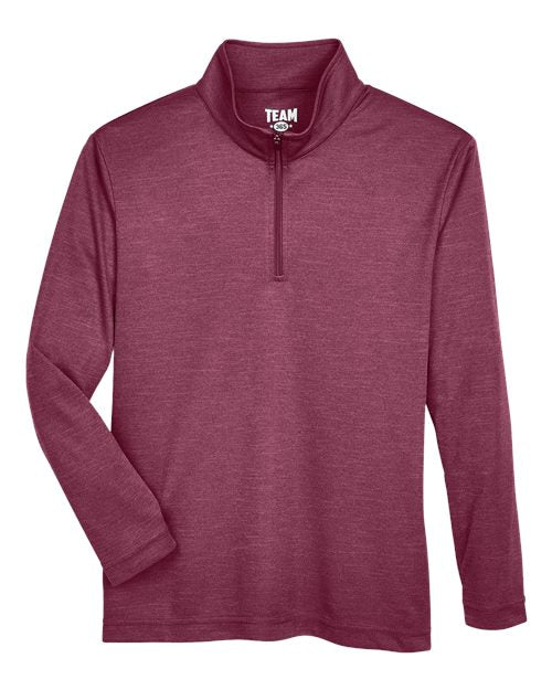 Team 365 Youth Zone Sonic Heather Performance Quarter-Zip Pullover-1