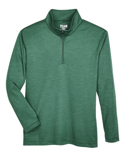 Team 365 Youth Zone Sonic Heather Performance Quarter-Zip Pullover-1