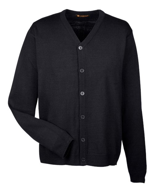Harriton Men's Pilbloc V-Neck Button Cardigan Sweater