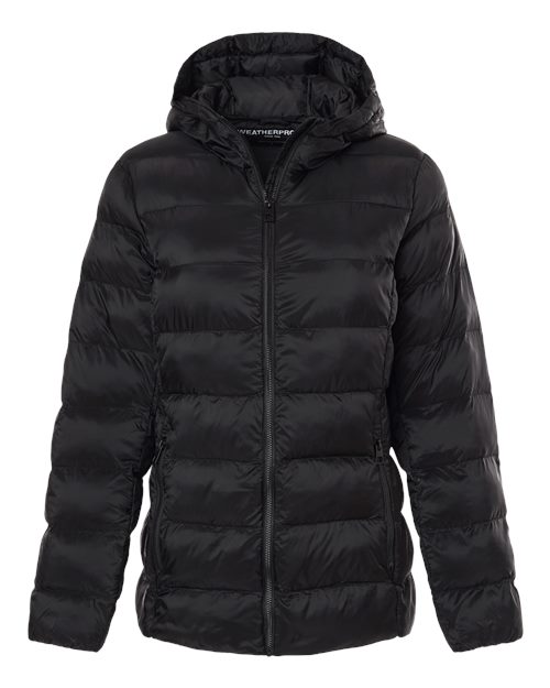 Weatherproof Women's Lightweight Poly-filled Hooded Puffer Jacket-1