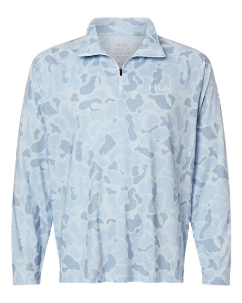 HUK Men's Airweight KC Printed Quarter-Zip Pullover-1