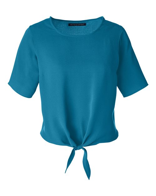 Devon & Jones Women's Perfect Fit Tie Front Blouse-1