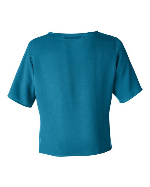 Devon & Jones Women's Perfect Fit Tie Front Blouse-2