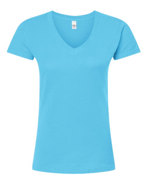 Tultex Women's Fine Jersey V-Neck T-Shirt-1