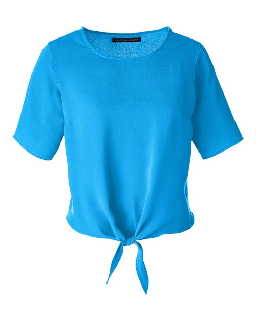 Devon & Jones Women's Perfect Fit Tie Front Blouse-1
