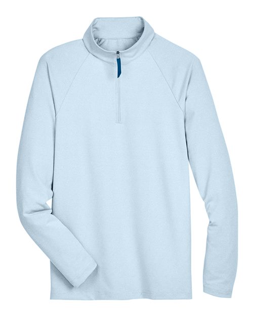 Devon & Jones Men's CrownLux Performance Clubhouse Micro-Stripe Quarter-Zip Pullover-1