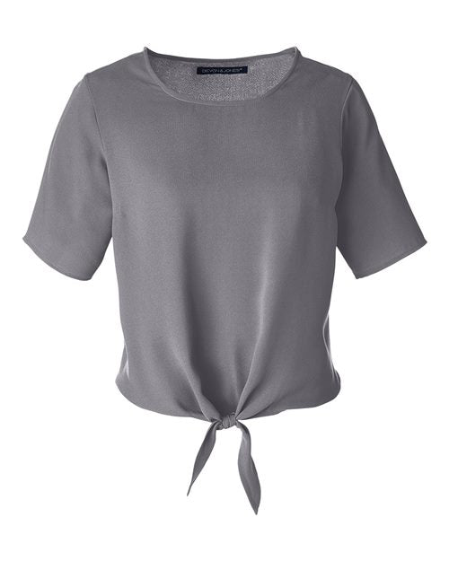 Devon & Jones Women's Perfect Fit Tie Front Blouse-1