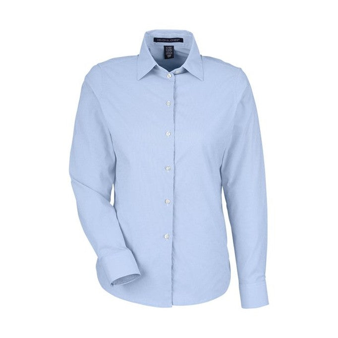 Devon & Jones Women's CrownLux Performance Microstripe Dress Shirt-1