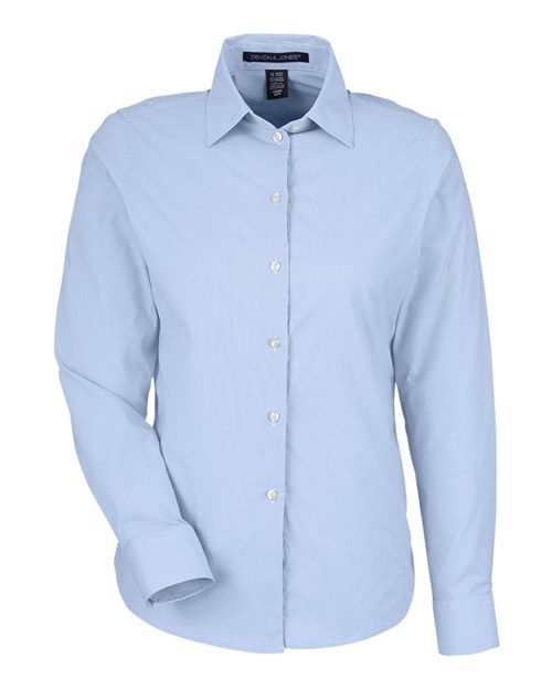 Devon & Jones Women's CrownLux Performance Microstripe Dress Shirt-1