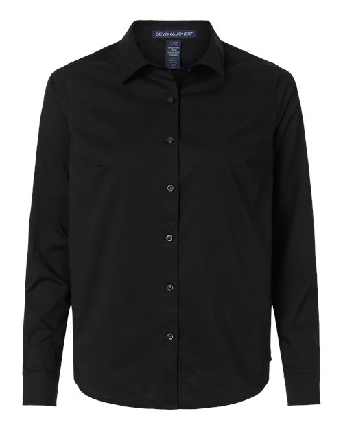 Devon & Jones Women's CrownLux Performance Spencer Poplin Dress Shirt-1