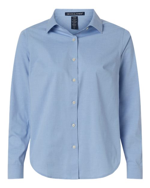 Devon & Jones Women's CrownLux Performance Spencer Poplin Dress Shirt-1