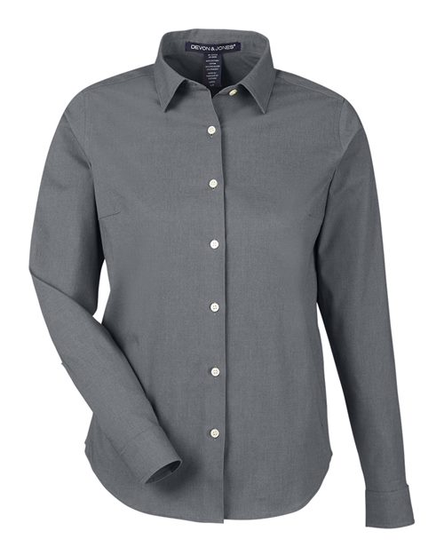 Devon & Jones Women's CrownLux Performance Spencer Poplin Dress Shirt-1