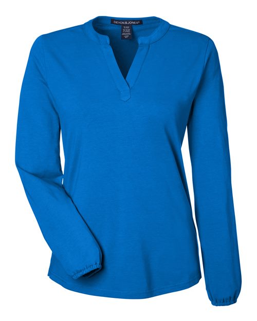 Devon & Jones Women's Raleigh Half-Placket Knit Top-1