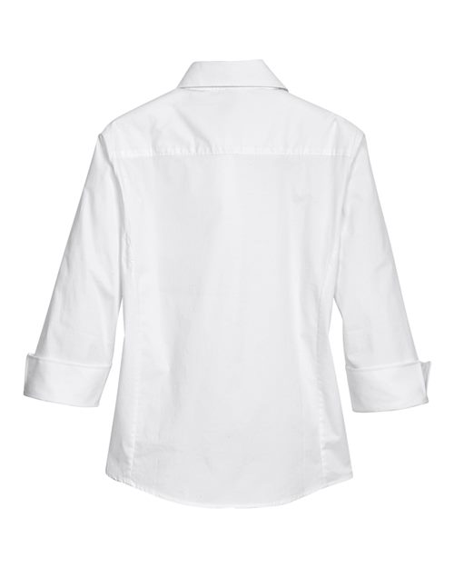 Devon & Jones Women's Perfect Fit Three-Quarter Sleeve Stretch Poplin Dress Shirt-2