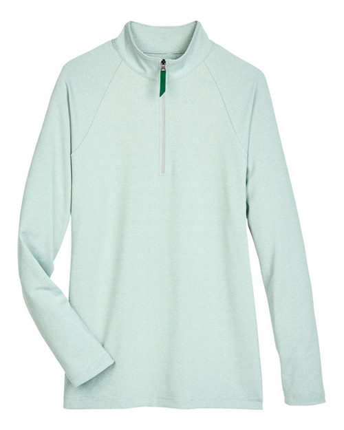 Devon & Jones Women's CrownLux Performance Clubhouse Micro-Stripe Quarter-Zip Pullover-1