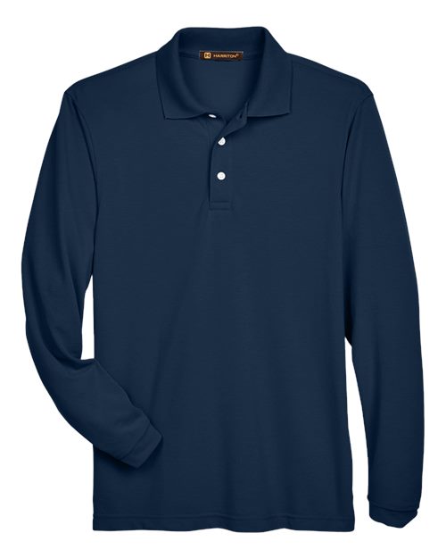 Harriton Men's Easy Blend Long Sleeve Polo-1