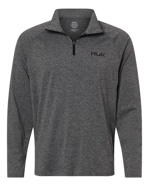 HUK Men's Airweight Heather Quarter-Zip Pullover-1