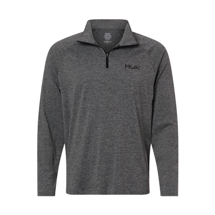 HUK Men's Airweight Heather Quarter-Zip Pullover-1