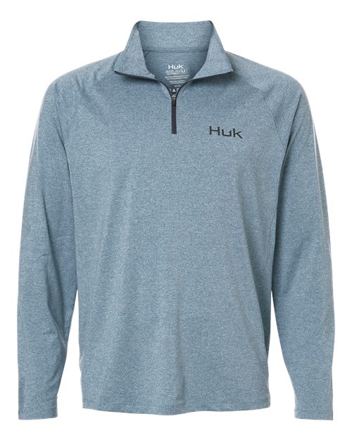 HUK Men's Airweight Heather Quarter-Zip Pullover-1