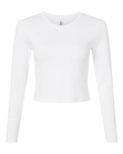 American Apparel Women's Baby Rib Long Sleeve Cropped Tee-1