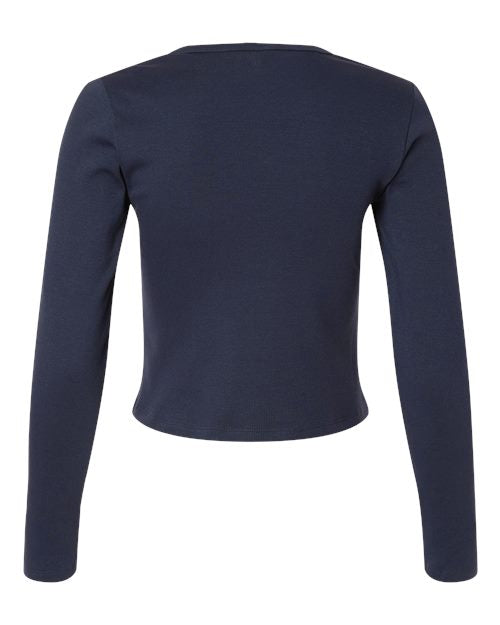 American Apparel Women's Baby Rib Long Sleeve Cropped Tee-2