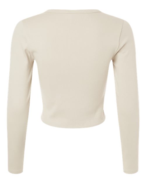 American Apparel Women's Baby Rib Long Sleeve Cropped Tee-2